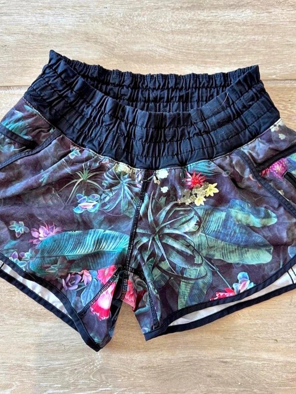 Lululemon Floral Athletic Lined Shorts